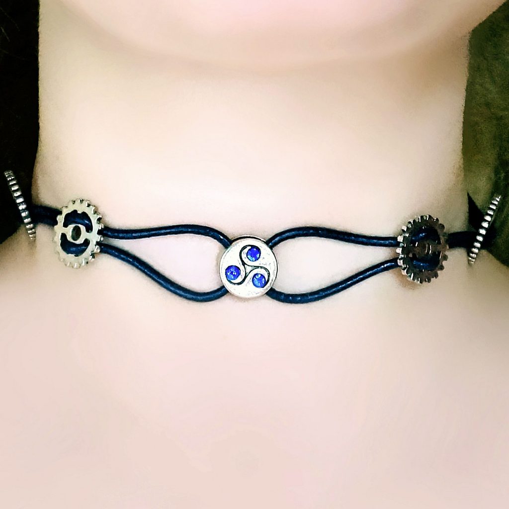 Steampunk Bdsm Jewelry Submissive Day Collar Triskele Triskelion Symbol