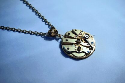 Gold steampunk pendant jewelry
