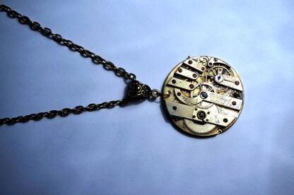 Gold steampunk necklace jewelry