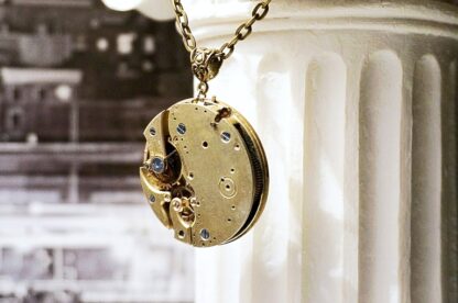 Gold steampunk necklace jewelry