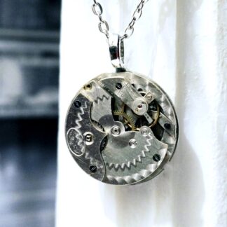 Steampunk silver vintage necklace