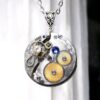 Steampunk silver vintage watch necklace