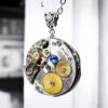 Steampunk silver vintage watch necklace