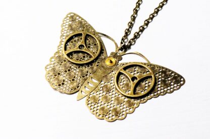 Steampunk pendant necklace butterfly