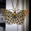 Steampunk pendant necklace butterfly