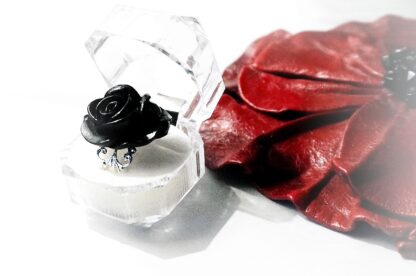 gothic ring black rose wedding gift