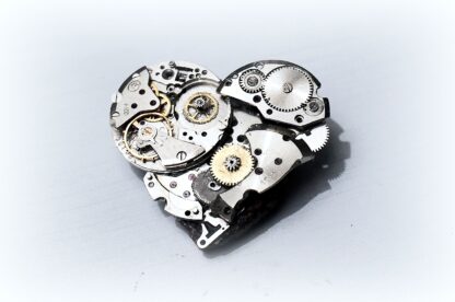 steampunk metal broken heart pin brooch