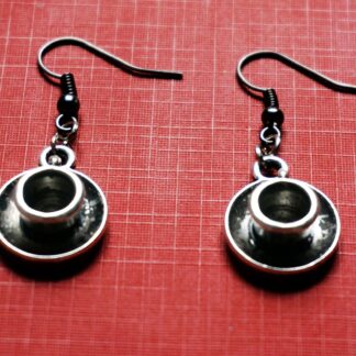 steampunk bdsm tea cup earrings