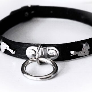 Steampunk bdsm submissive slave leather collar