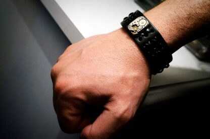 Steampunk BDSM bracelet mens cuff