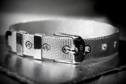 BDSM jewelry silver bracelet cuff submissive dominant lock