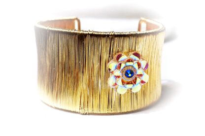 Steampunk jewelry bracelet hippie psychedelic flower