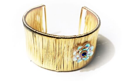 Steampunk jewelry bracelet hippie psychedelic flower