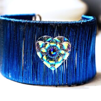Steampunk jewelry bracelet hippie psychedelic heart