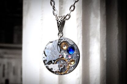 Steampunk jewelry necklace pendant silver