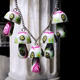 hippies clothing mushrooms necklace psychedelic trance boho chic