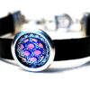 Leather bracelet cuff hippie clothing psychedelic