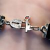 Leather bracelet cuff hippie clothing psychedelic