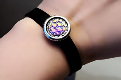 Leather bracelet cuff hippie clothing psychedelic