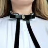 Steampunk BDSM jewelry submissive collar vegan choker