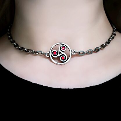 Стимпанк БДСМ украшения символ трискель ошейник металлический ожерелье
