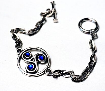 BDSM jewelry symbol triskele metal chain bracelet