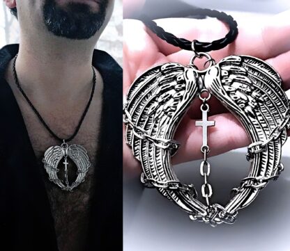 Angel demon satanic wings man jewelry gift anniversary