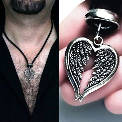 Mens pendant wings BDSM dominant necklace angel demon