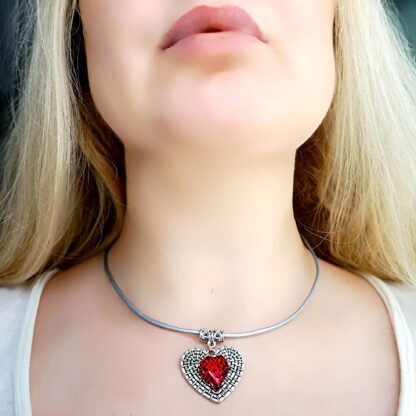 Submissive day collar BDSM necklace heart pendant