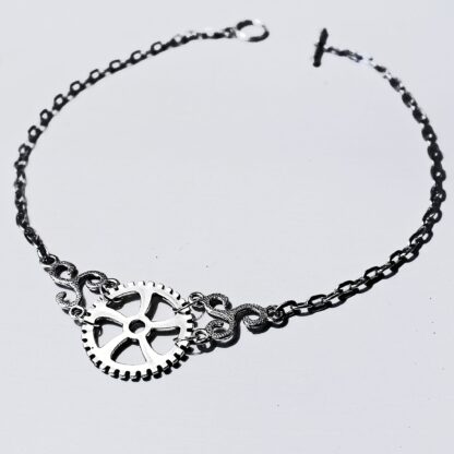 Steampunk jewelry BDSM symbol triskele day collar