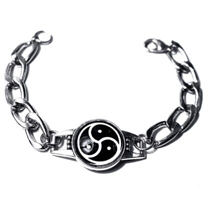 BDSM symbol triskele triskelion metal chain bracelet submissive