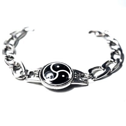 BDSM symbol triskele triskelion metal chain bracelet submissive