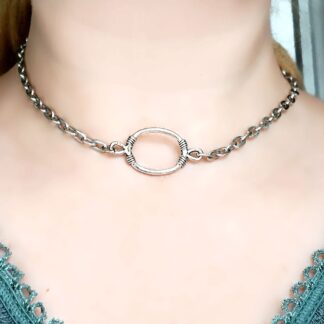 Submissive day collar metal rope necklace