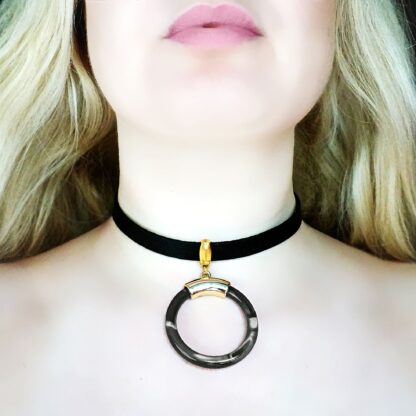 Submissive collar leather choker Steampunk BDSM