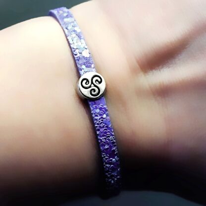 Steampunk BDSM jewelry leather bracelet symbol triskele charm triskelion cuff