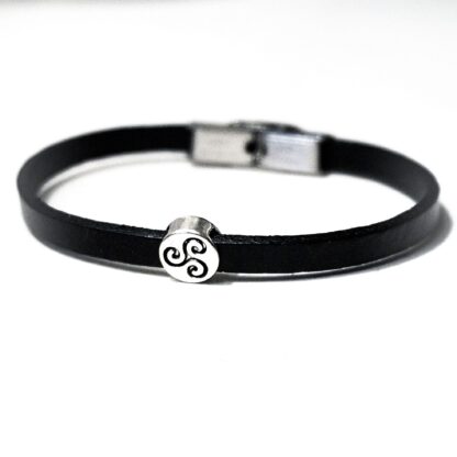 Steampunk BDSM jewelry leather bracelet symbol triskele