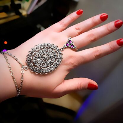 Steampunk BDSM jewelry submissive dominatrix bracelet symbol triskele