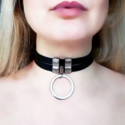 Steampunk BDSM jewelry submissive collar leather choker