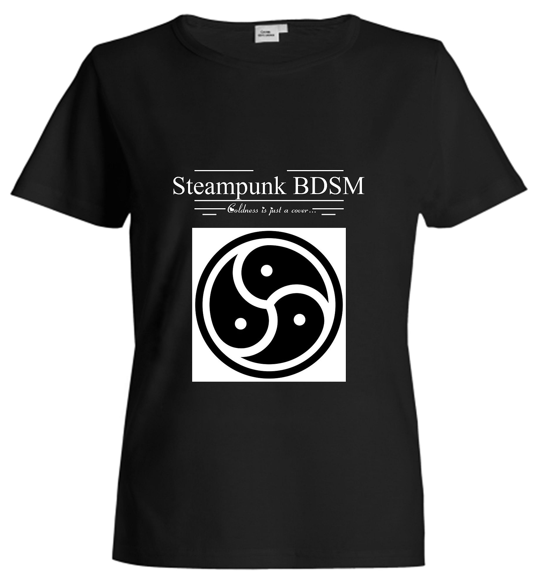 Steampunk BDSM clothing cotton black t-shirt triskele symbol triskelion  emblem sub dom outfit