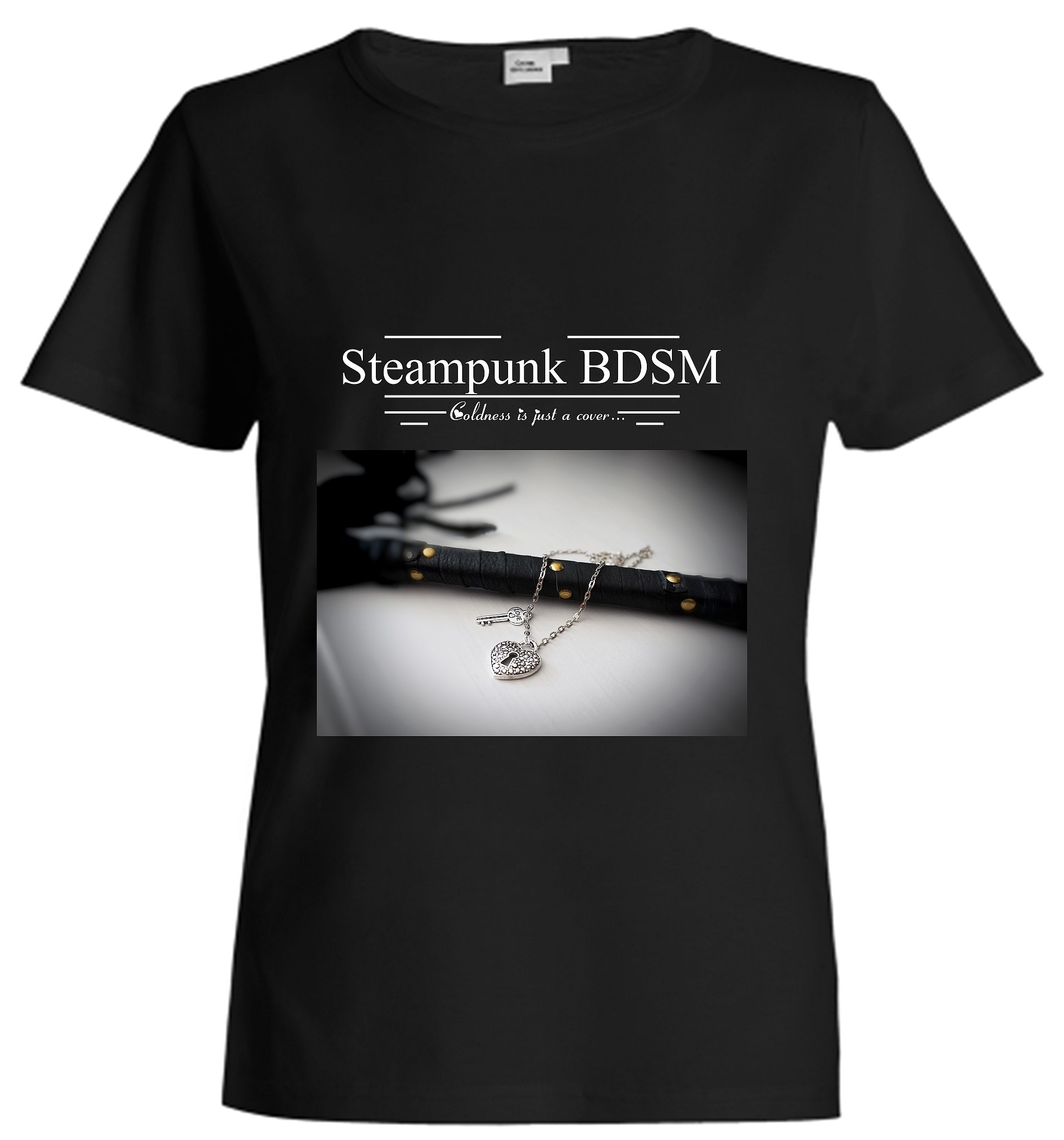 Steampunk BDSM clothing cotton t-shirt with saying sub collar print  anniversary gift for woman