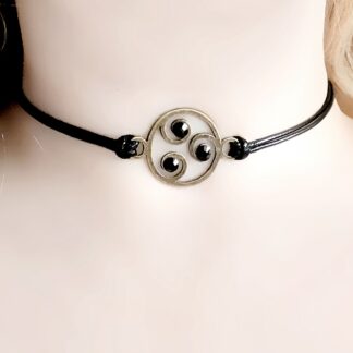 Steampunk BDSM jewelry submissive day collar triskele symbol