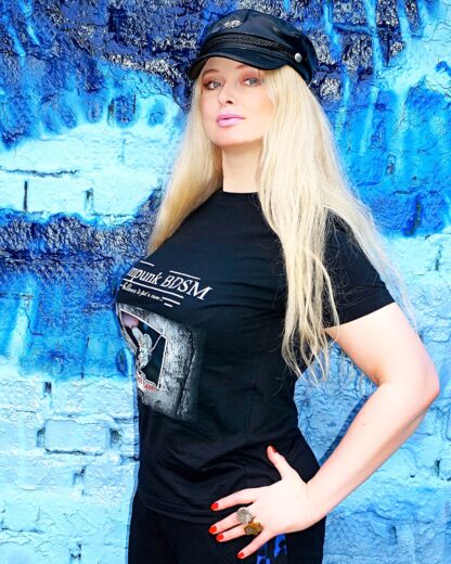 Стимпанк БДСМ одежда футболка женская чёрная хлопок