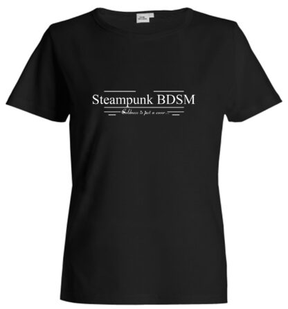 Стимпанк БДСМ одежда футболка чёрная с принтом с надписью