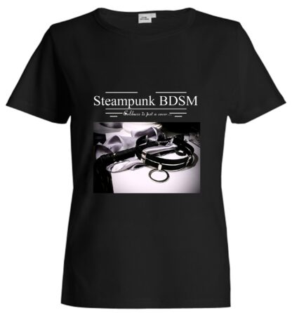 Стимпанк БДСМ одежда чёрная футболка женская мужская ошейник