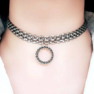 Submissive day collar Steampunk BDSM jewelry chain necklace