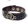 Steampunk BDSM jewelry mens leather bracelet triskele symbol