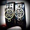 Steampunk BDSM jewelry mens leather bracelet triskele symbol