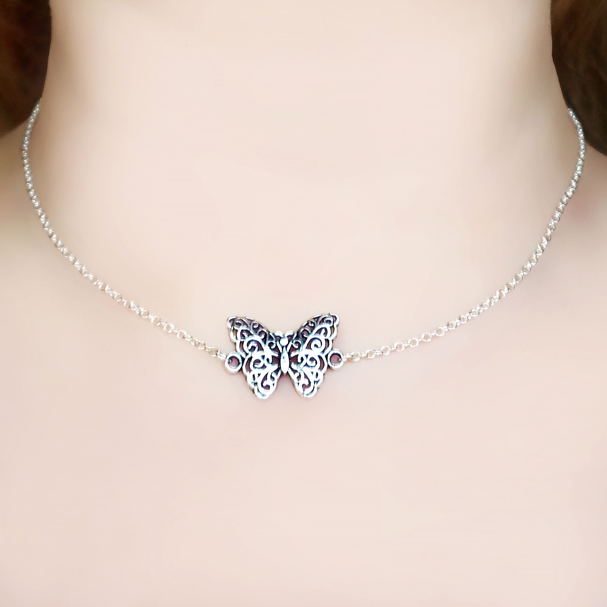 Necklace Details about   Petite Butterfly Weave Chainmaille Day Collar 