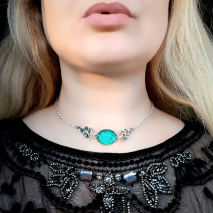 Submissive day collar necklace choker Steampunk BDSM symbol triskele chain pendant Marrakesh