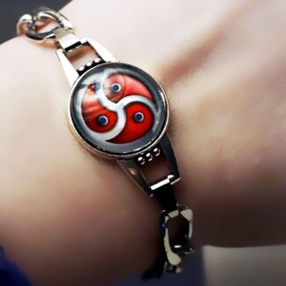 Steampunk BDSM symbol triskele triskelion metal chain bracelet